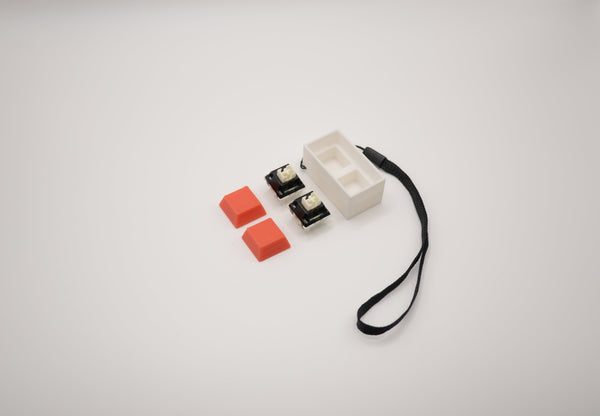 2 Key Keyboard Fidget Keychain — Custom Switches & Colors — view 2