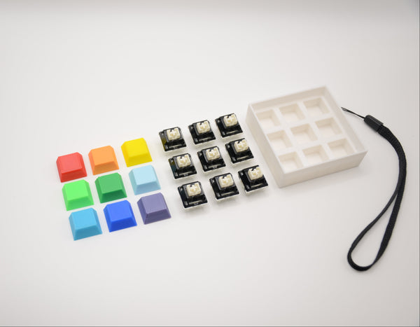9 Key Keyboard Fidget Keychain — Custom Switches & Colors — view 2